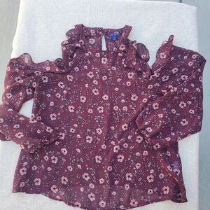 Aeropostale Women's Burgundy and Purple Blouse